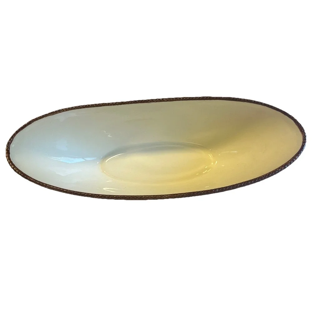 Raymond Waites Safari International Oval Bowl Brown Zebra Animal Print